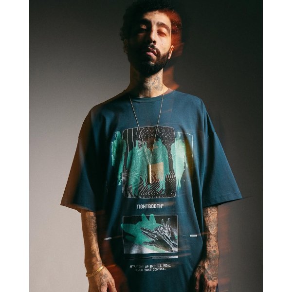 画像4: TIGHTBOOTH/SHADOW S/S T-SHIRT（Blue Charcoal）［プリントT-25春夏］ (4)