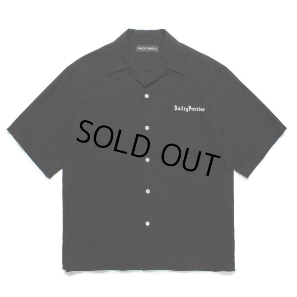 画像1: WACKO MARIA/50'S OPEN COLLAR SHIRT（BLACK）［50'Sオープンカラーシャツ-25春夏］ (1)