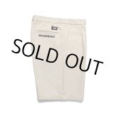 画像: WACKO MARIA/DICKIES / PLEATED SHORT TROUSERS（OFF WHITE）［ワンタックショートトラウザース-25春夏］