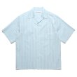 画像1: WACKO MARIA/STRIPED OPEN COLLAR SHIRT（BLUE）［ストライプオープンカラーシャツ-25春夏］ (1)