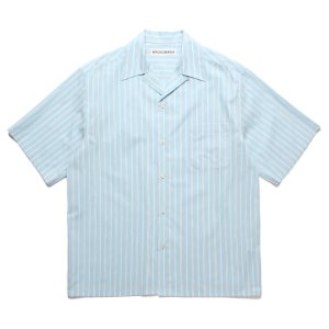 画像: WACKO MARIA/STRIPED OPEN COLLAR SHIRT（BLUE）［ストライプオープンカラーシャツ-25春夏］