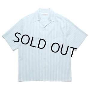 画像: WACKO MARIA/STRIPED OPEN COLLAR SHIRT（BLUE）［ストライプオープンカラーシャツ-25春夏］