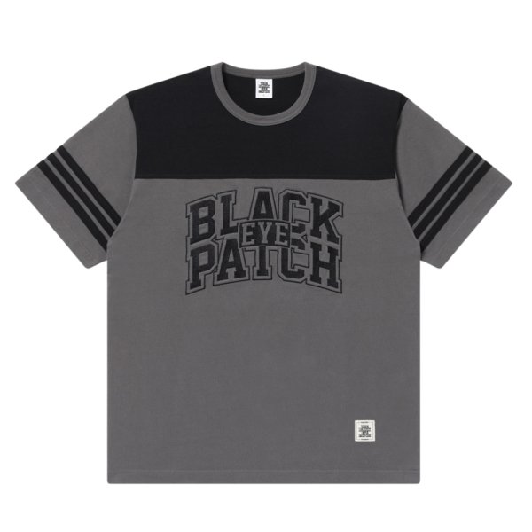 画像1: BlackEyePatch/BLOCK COLLEGE 2 TONE HOCKEY TEE（CHARCOAL） (1)