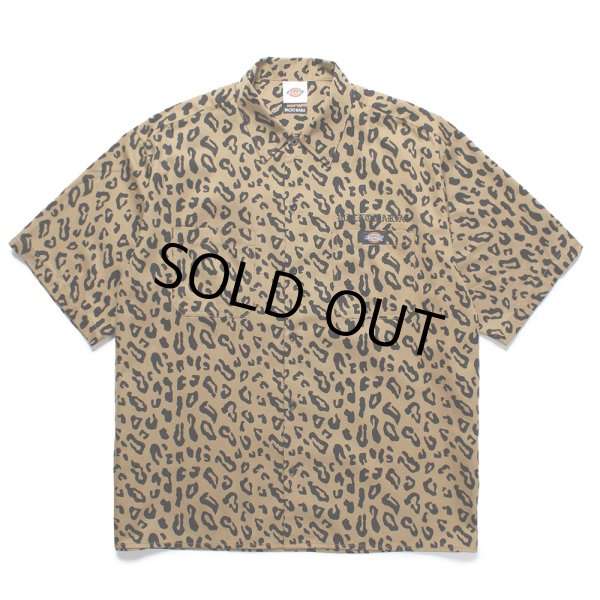 画像1: WACKO MARIA/DICKIES / LEOPARD WORK SHIRT（BEIGE）［レオパードワークシャツ-25春夏］ (1)