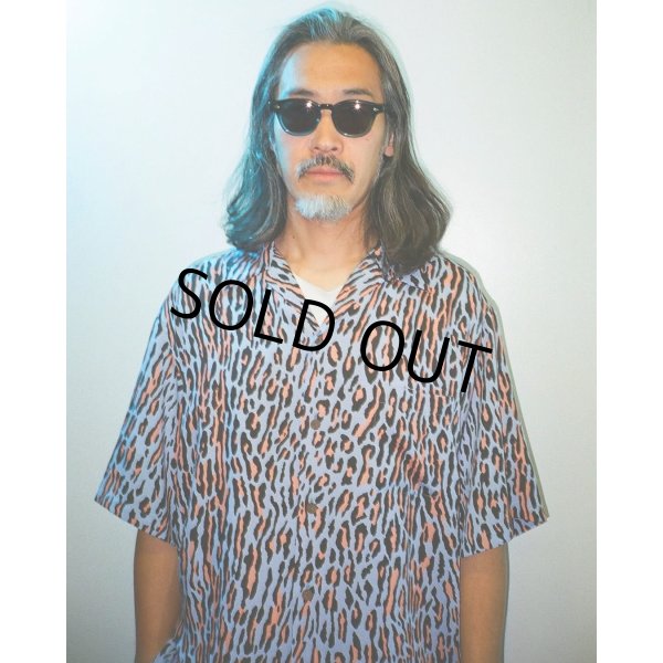 画像2: WACKO MARIA/LEOPARD HAWAIIAN SHIRT（BLUE）［レオパードハワイアンシャツ-25春夏］ (2)