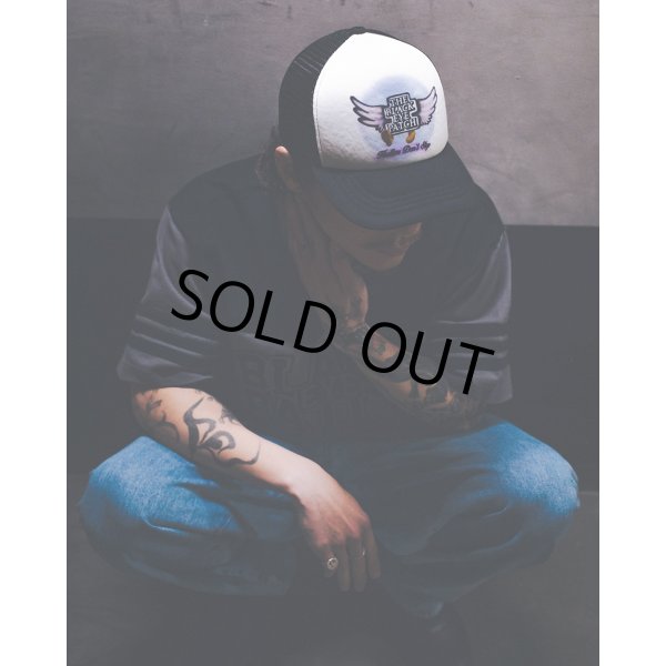 画像3: BlackEyePatch/FLYING OG BOY AIRBRUSHED MESH CAP（WHITE/BLACK） (3)