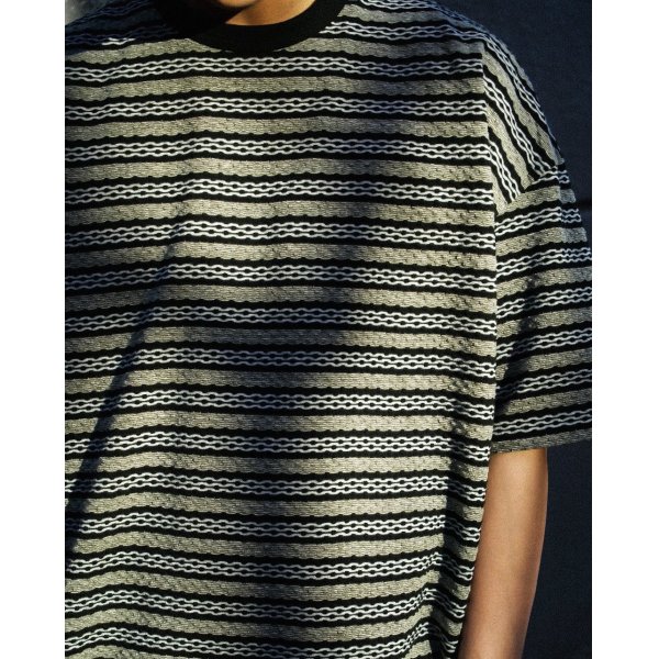 画像4: COOTIE PRODUCTIONS/Jacquard Border S/S Tee（Black）［ジャガードボーダーT-25春夏］ (4)