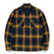 画像1: RATS/COTTON LINEN CHECK SHIRT（NAVY/YELLOW CHECK）［コットンリネンチェックシャツ-25春夏］ (1)