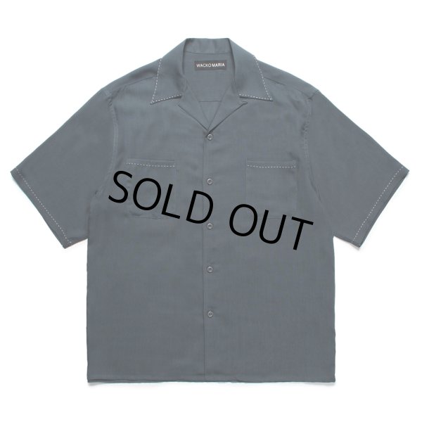 画像1: WACKO MARIA/50'S OPEN COLLAR SHIRT（NAVY）［ピンポイントステッチ50'Sオープンカラーシャツ-25春夏］ (1)