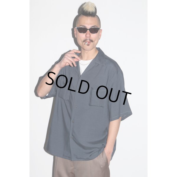 画像3: WACKO MARIA/50'S OPEN COLLAR SHIRT（NAVY）［ピンポイントステッチ50'Sオープンカラーシャツ-25春夏］ (3)