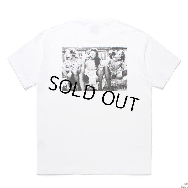 画像1: WACKO MARIA/ELLEN VON UNWERTH / WASHED HEAVY WEIGHT T-SHIRT（WHITE）［プリントT-25春夏］ (1)