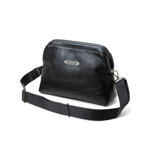 画像: CALEE/STUDS LEATHER SHOULDER BAG ＜INTERNAL FLEX FRAME TYPE＞（BLACK）［レザーショルダーバッグ-25春夏］