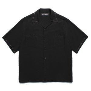画像: WACKO MARIA/50'S OPEN COLLAR SHIRT（BLACK）［ピンポイントステッチ50'Sオープンカラーシャツ-25春夏］