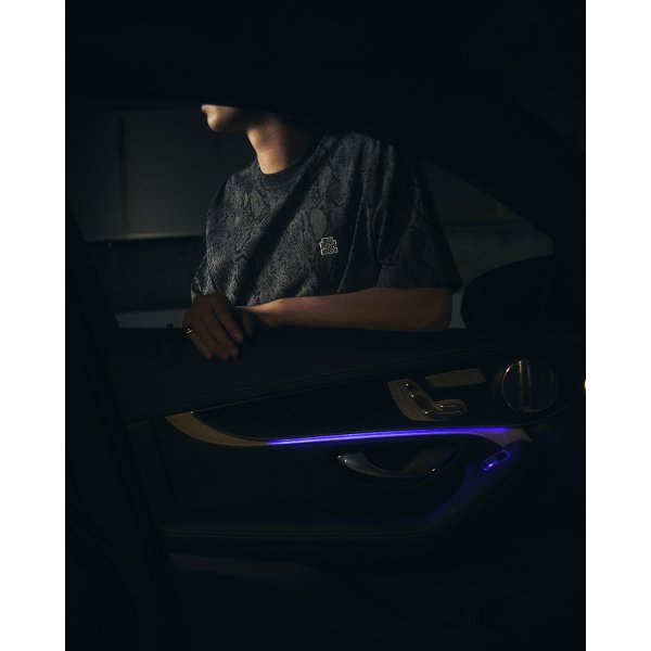 画像3: BlackEyePatch/SMALL OG PYTHON PATTERNED TEE（CHARCOAL） (3)