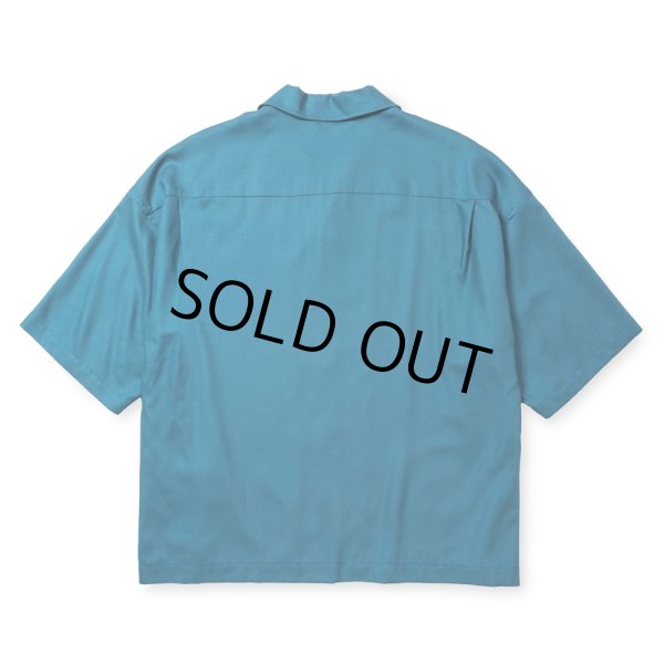 画像2: CALEE/5 SLEEVES DROP SHOULDER SH（TURQUOISE BLUE）［5分袖ドロップショルダーシャツ-25春夏］ (2)