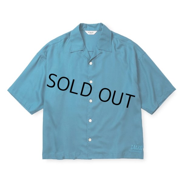 画像1: CALEE/5 SLEEVES DROP SHOULDER SH（TURQUOISE BLUE）［5分袖ドロップショルダーシャツ-25春夏］ (1)