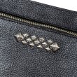 画像4: CALEE/STUDS LEATHER ZIP SACOCHE（BLACK）［レザージップサコッシュ-25春夏］ (4)