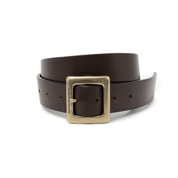 画像1: RATS/LEATHER BELT（BROWN/GOLD）［レザーベルト-25春夏］ (1)