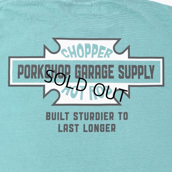 画像4: PORKCHOP/BAR&SHIELD TEE（MINT GREEN）［プリントT-25春夏］ (4)
