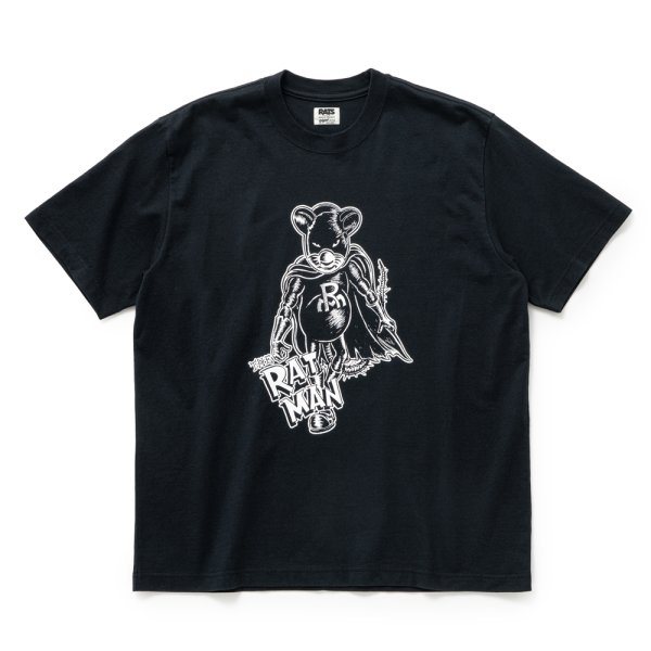 画像1: RATS/RATMAN TEE（BLACK）［プリントT-25春夏］ (1)