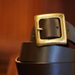 画像2: RATS/LEATHER BELT（BROWN/GOLD）［レザーベルト-25春夏］ (2)