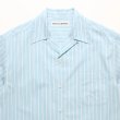 画像2: WACKO MARIA/STRIPED OPEN COLLAR SHIRT（BLUE）［ストライプオープンカラーシャツ-25春夏］ (2)