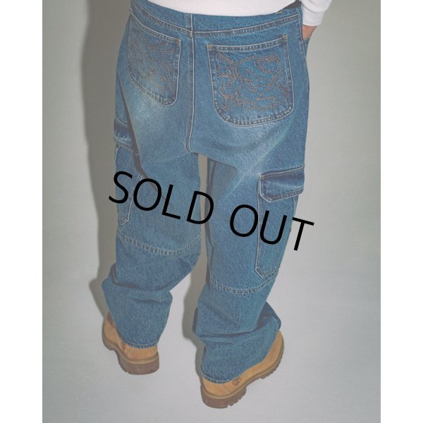 画像3: BlackEyePatch/URBAN ARROWS STITCHED CARGO JEANS（INDIGO） (3)