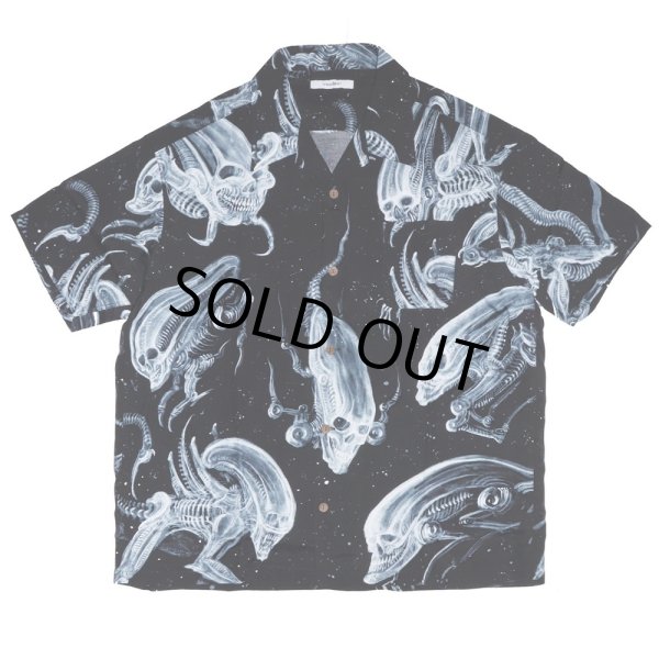 画像1: exodus/SPACE HAWAIIAN SHIRT（BLACK）［スペースハワイアンシャツ-25春夏］ (1)