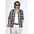 画像3: WACKO MARIA/CHECK OPEN COLLAR SHIRT（GRAY）［チェックオープンカラーシャツ-25春夏］ (3)