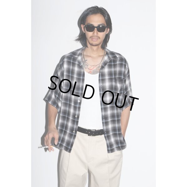 画像3: WACKO MARIA/CHECK OPEN COLLAR SHIRT（GRAY）［チェックオープンカラーシャツ-25春夏］ (3)