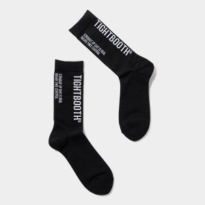 画像: TIGHTBOOTH/LABEL LOGO SOCKS（Black）［ラベルロゴソックス-25春夏］