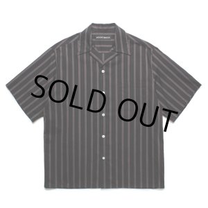 画像: WACKO MARIA/STRIPED OPEN COLLAR SHIRT（BLACK）［ストライプオープンカラーシャツ-25春夏］