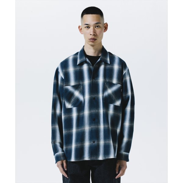 画像5: 【25秋冬ご予約受付中！25年9月入荷予定】ROTTWEILER/R9 OMBRE CHECK SHIRT（BLUE）［オンブレチェックシャツ-25秋冬］ (5)
