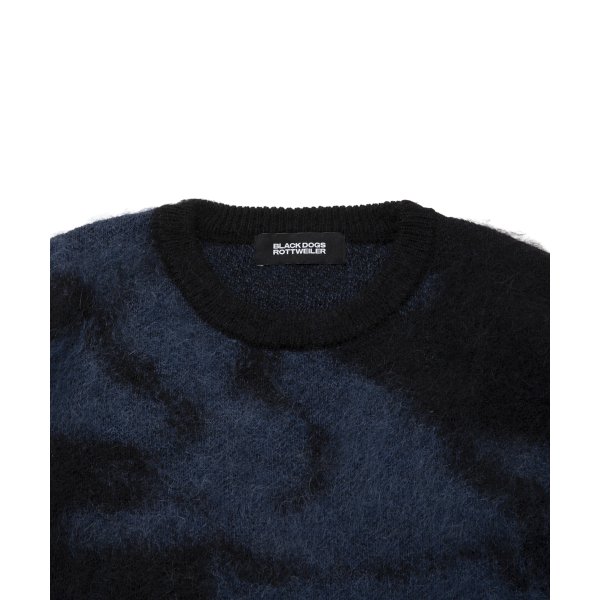 画像3: 【25秋冬ご予約受付中！25年10月入荷予定】ROTTWEILER/R9 PAINTED KNIT（BLUE）［モヘアニット-25秋冬］ (3)