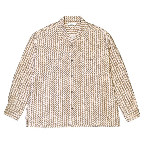 画像1: exodus/AJIRO BAMBOO L/S  HAWAIIAN SHIRT（BEIGE）［アジロバンブーハワイアンシャツ-25春夏］ (1)