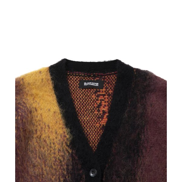 画像3: 【25秋冬ご予約受付中！25年10月入荷予定】ROTTWEILER/R9 PAINTED CARDIGAN（BLACK）［モヘアカーディガン-25秋冬］ (3)