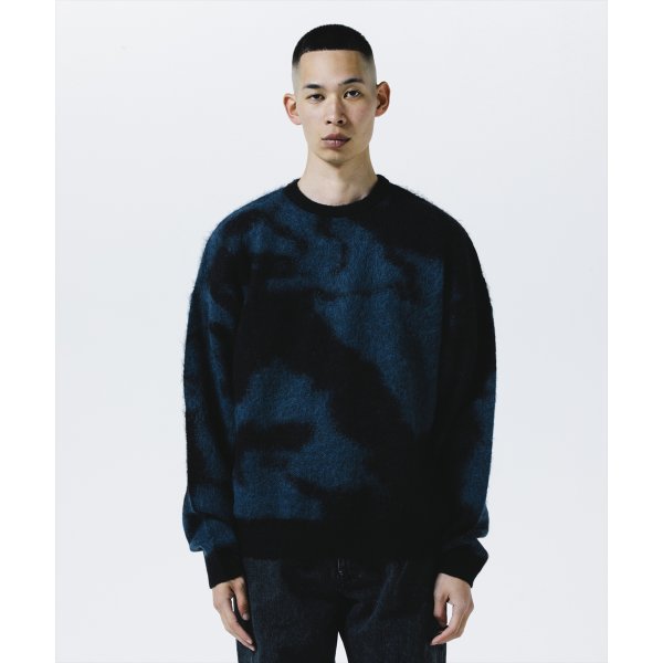画像4: 【25秋冬ご予約受付中！25年10月入荷予定】ROTTWEILER/R9 PAINTED KNIT（BLUE）［モヘアニット-25秋冬］ (4)