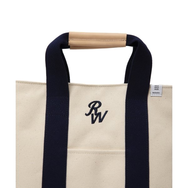 画像3: 【25秋冬ご予約受付中！25年8月入荷予定】ROTTWEILER/CANVAS TOTE BAG SMALL（WHITE/NAVY）［トートバッグスモール-25秋冬］ (3)