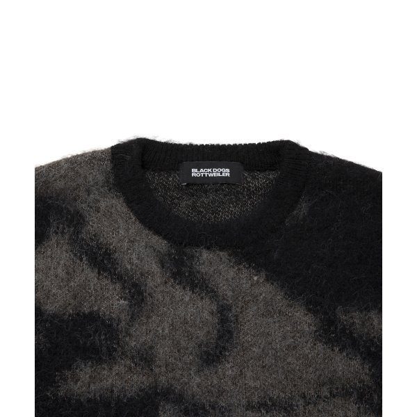 画像3: 【25秋冬ご予約受付中！25年10月入荷予定】ROTTWEILER/R9 PAINTED KNIT（BLACK）［モヘアニット-25秋冬］ (3)