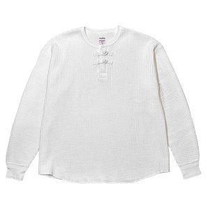 画像: exodus/ORIENTAL HENRY NECK SHIRT（WHITE）［オリエンタルヘンリーネックサーマル-25春夏］