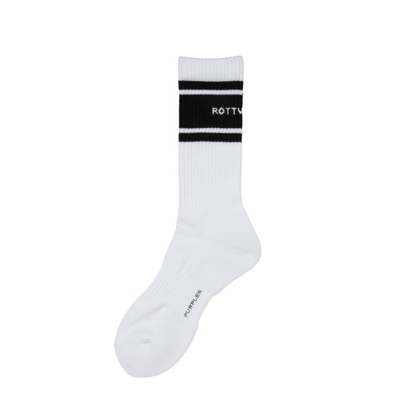 画像2: 【25秋冬ご予約受付中！25年9月入荷予定】ROTTWEILER/R9 LINE SOX（WHITE）［ラインソックス-25秋冬］ (2)
