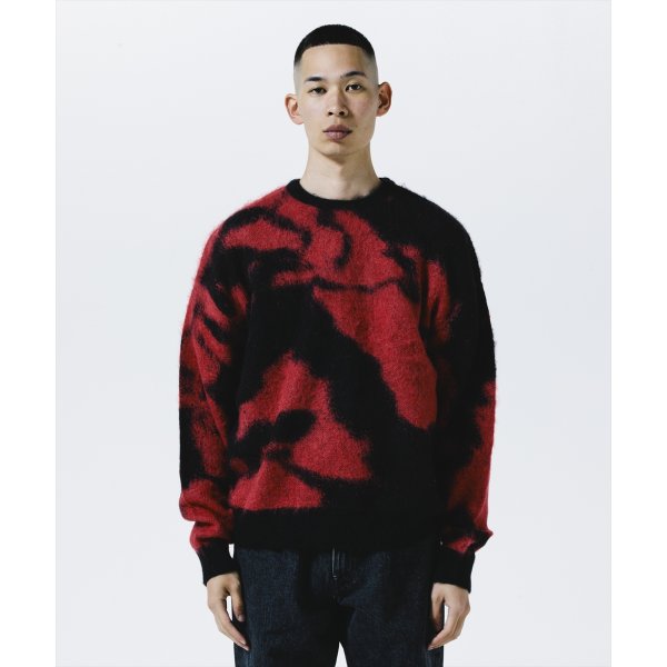 画像4: 【25秋冬ご予約受付中！25年10月入荷予定】ROTTWEILER/R9 PAINTED KNIT（RED）［モヘアニット-25秋冬］ (4)