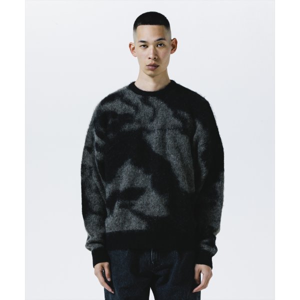 画像4: 【25秋冬ご予約受付中！25年10月入荷予定】ROTTWEILER/R9 PAINTED KNIT（BLACK）［モヘアニット-25秋冬］ (4)