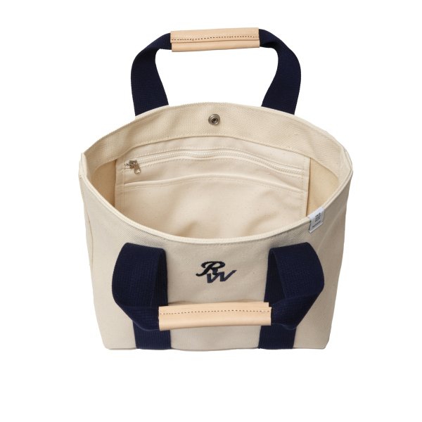 画像4: 【25秋冬ご予約受付中！25年8月入荷予定】ROTTWEILER/CANVAS TOTE BAG SMALL（WHITE/NAVY）［トートバッグスモール-25秋冬］ (4)