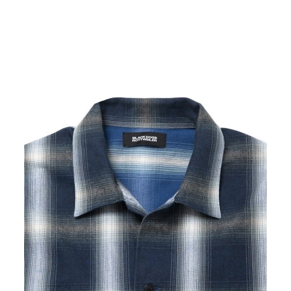 画像3: 【25秋冬ご予約受付中！25年9月入荷予定】ROTTWEILER/R9 OMBRE CHECK SHIRT（BLUE）［オンブレチェックシャツ-25秋冬］ (3)