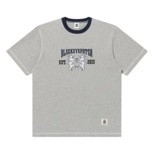 画像: BlackEyePatch/HERALDIC COLLEGE STITCH TONED TEE（HEATHER GRAY）