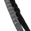 画像3: CALEE/STUDS & KNITTING LEATHER LONG KEY RING ＜TYPE B＞（BLACK/SILVER）［レザーロングキーリング-25春夏］ (3)