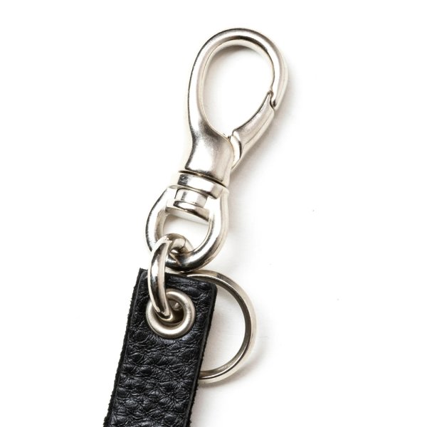 画像2: CALEE/STUDS & KNITTING LEATHER LONG KEY RING ＜TYPE B＞（BLACK/SILVER）［レザーロングキーリング-25春夏］ (2)