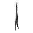 画像1: CALEE/STUDS & KNITTING LEATHER LONG KEY RING ＜TYPE B＞（BLACK/BLACK）［レザーロングキーリング-25春夏］ (1)