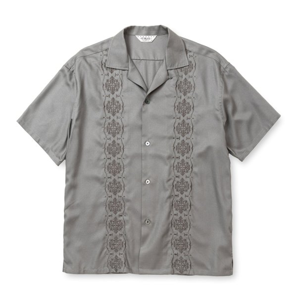 画像1: CALEE/VINTAGE TYPE GUAYABERA SH（GRAY）［キューバシャツ-25春夏］ (1)